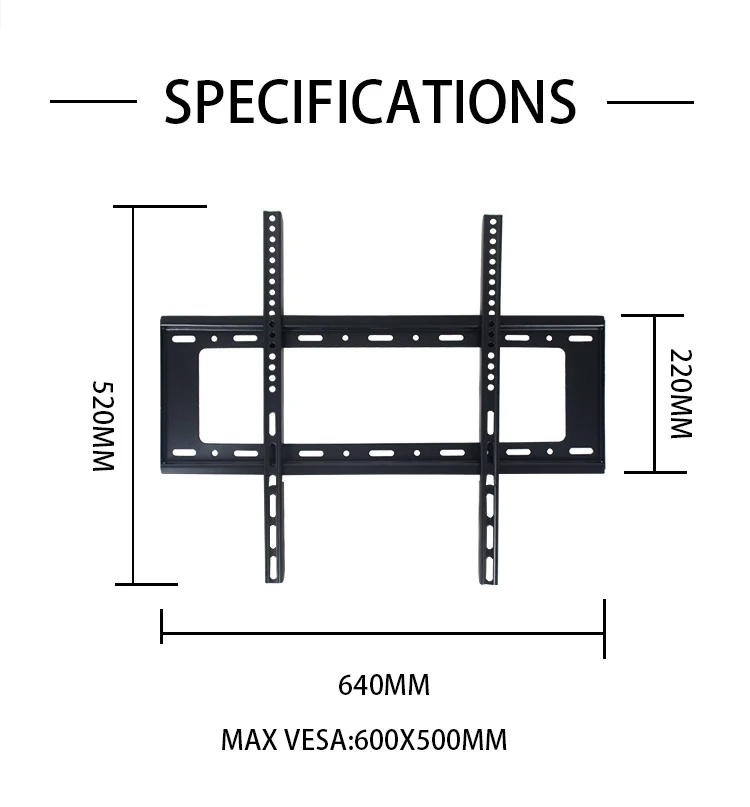 Modern design TV wall bracket television stand fits 40 to 80 inch Fixed TV mount