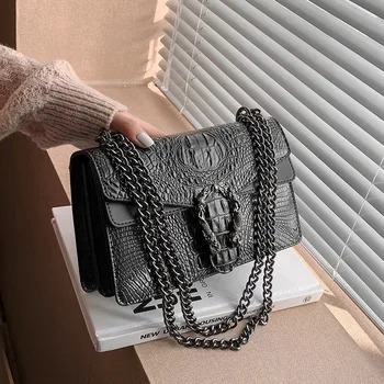 Famous Brand Women Alligator Pattern Purses Bag Famous Brand Ladies Shoulder Bags Luxury  Designer Crossbody Purse Handbags