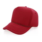 Wholesale Hat Cap Wholesale Classic Dark Red Trucker Hat Cap Custom 100% Cotton Plain 5 Panel Snapback Hat