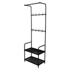 Coat Stand With DRM Metal Hall Entryway Clothes Hanger Coat Hanging Stand Shelf With Hooks