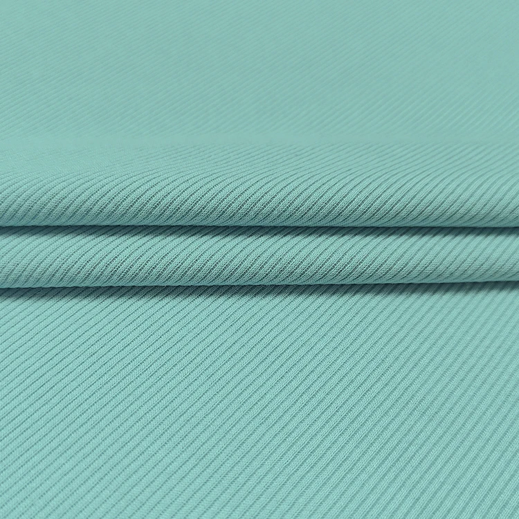 China Supplier Soft Ribbings Polyester Lyocell Spandex Material Rib Knit Fabric for Clothing supplier
