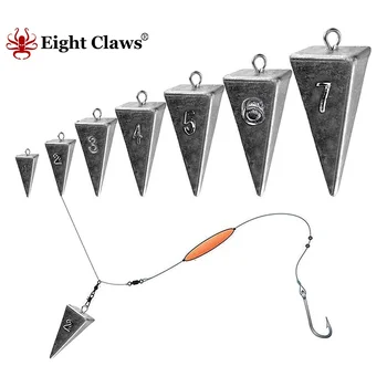 EIGHT CLAWS Pyramid Sinker Fishing Weights Kit Bullet Weights Fishing Sinkers for Saltwater Freshwater Fishing Gear Tackle