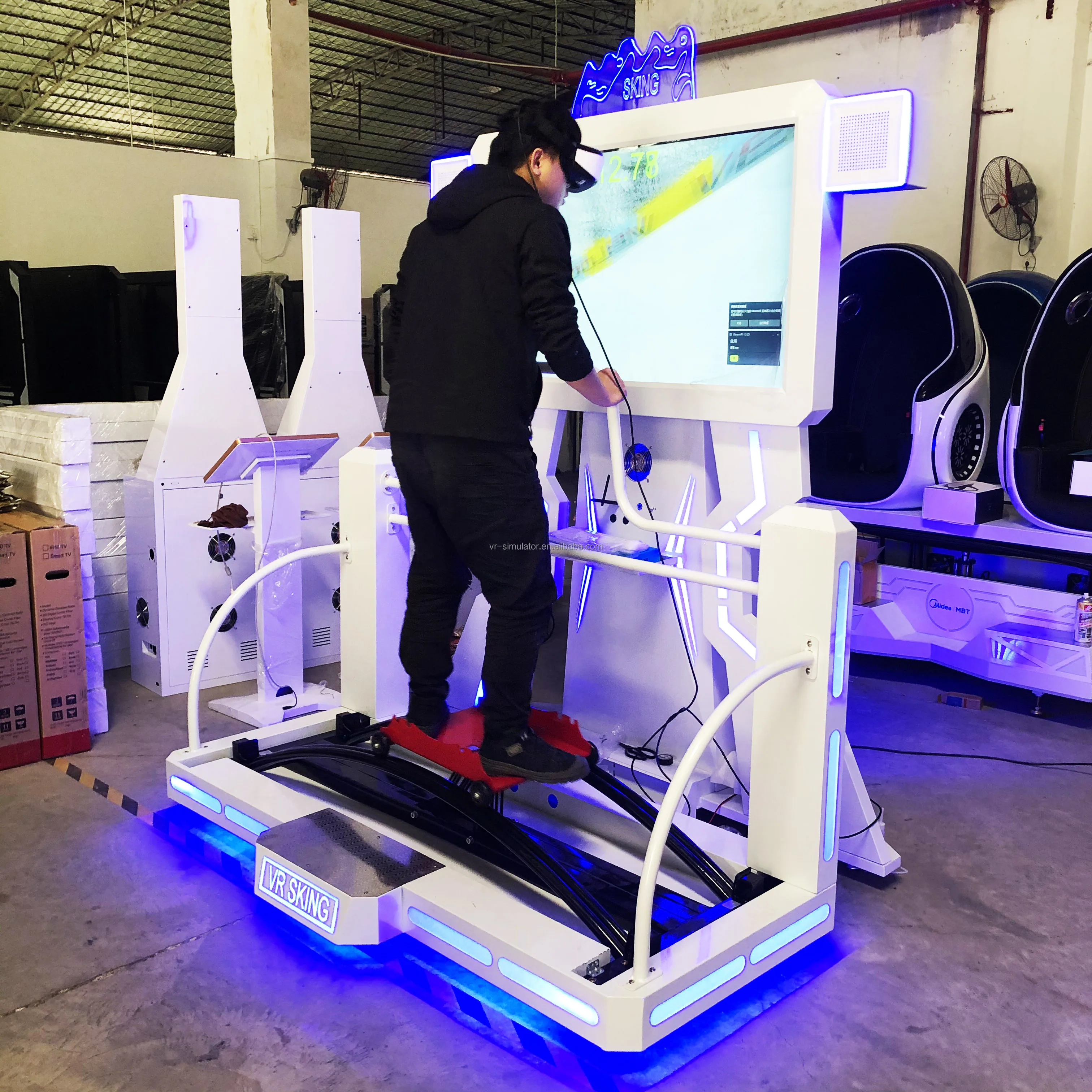 9D VR Ski Simulator with Metal Material for Indoor Commercial Use Featuring Intelligent Somatosensory Equipment