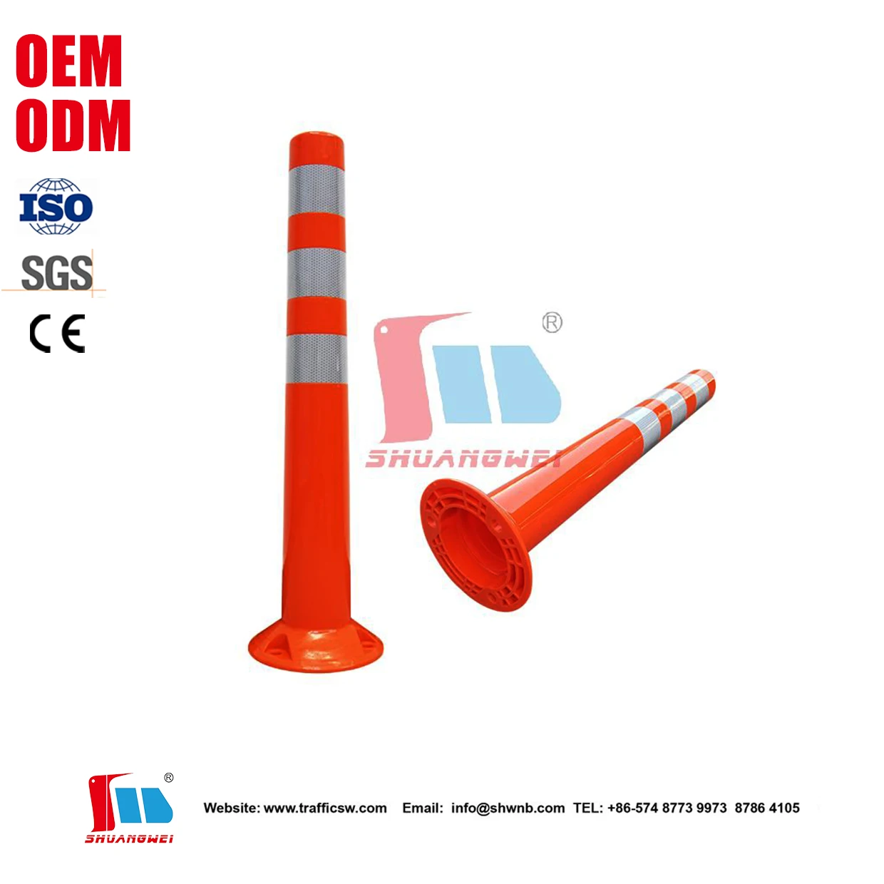 Reflective Warning Traffic Column Road Delineator Post Flexible Plastic