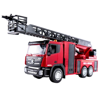 HUINA 1361 361 2.4G 9CH 1/18 Simulation Remote Control Ladder Fire Truck toy With light and water spray