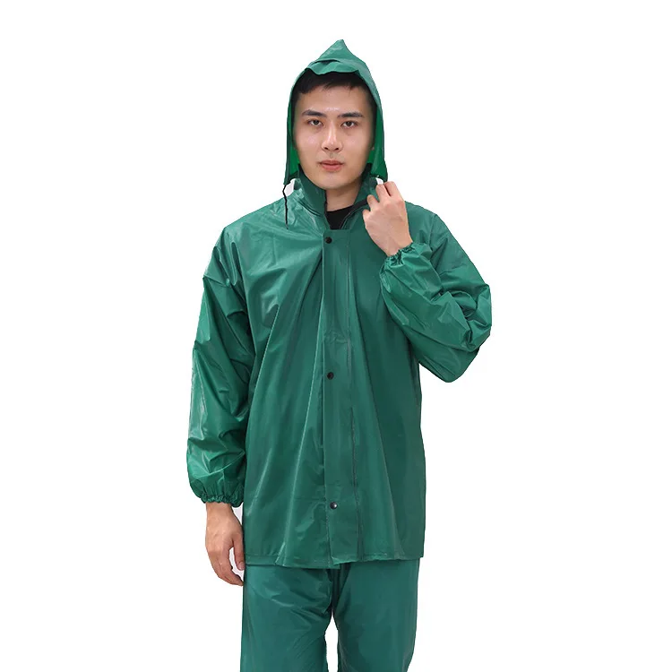 KLH488 Reflective Thickened Full-Body Poncho Raincoat Set Adult Rain Coat Jacket Pants Set Outdoor Cycling Raincoat Suit