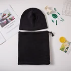 Winter Hat 2020 Winter Fashion Monochrome Men's And Women's Scarf Hat Two-piece Set