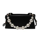 Women High Quality PU Leather Handbag Pearl Handle Shoulder Bags Crocodile Pattern Crossbody Bags Mini Handbags For Women