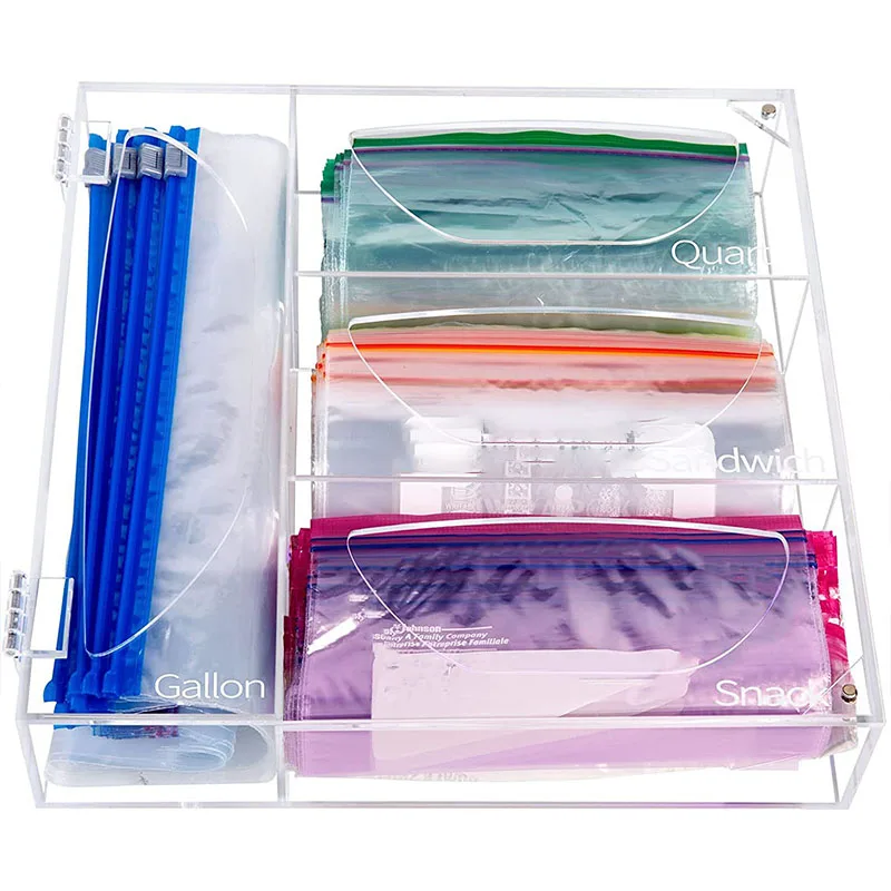 Multifunctional Acrylic Poo Bag Storage Box Square Garbage Bag Dispenser for Organizing Trash Bags