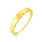 Women Ring Fashion Luxury Women INS Style Round Flat Shape 18K Gold Plated Stainless Steel Ring