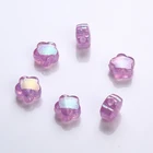 Decorative Beads 16*10mm Four-leaf Nano Clover Straight Hole Decorative ABS Transparent Plastic Colorful Beads