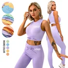 Sport Clothing Fitness Wear Sets Seamless Sport Clothing Gym Tank Top Women Fitness Custom Wear Yoga Clothes Set