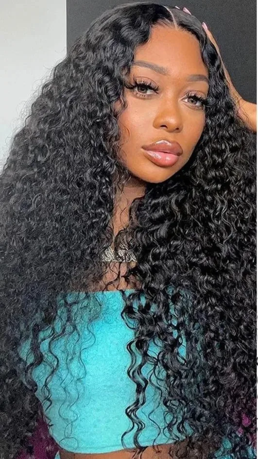 X Hd Transparent Water Wave Lace Front Wig Human Hair Pre Plucked