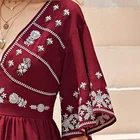 Maxi Maxi Dresses Women 2021 Latest Design V-neck Elegant Embroidered Casual Dresses Women Summer Maxi