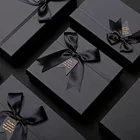 Gift Accept Custom LOGO Luxury Parfume Gift Box Packaging High Quality Black Rigid Fancy Gift Box