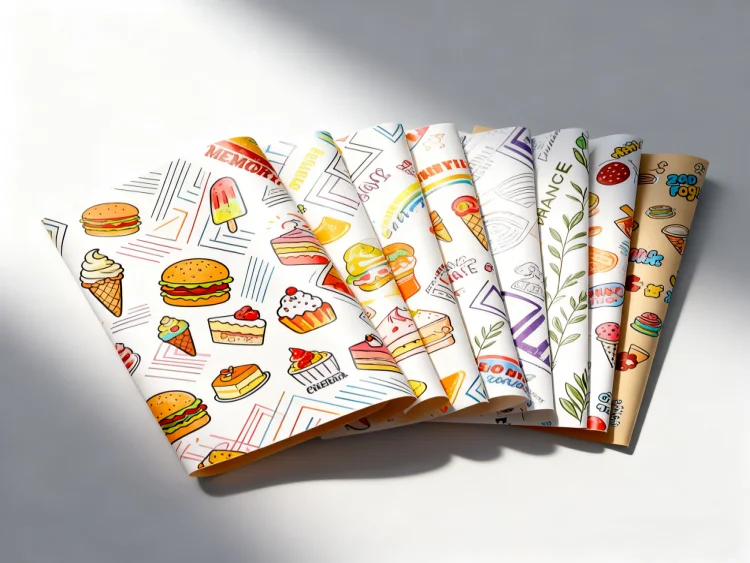 Vlastní nepromastitelné čtvercové potravinářské obalové sáčky Barevné papírové obaly na sušenky Sáček na hamburgerový croissant