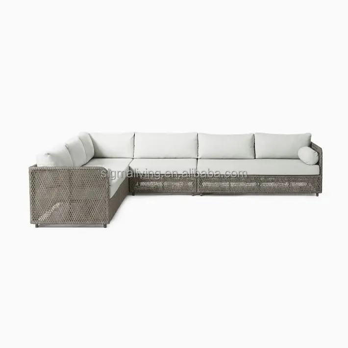 Patio couch sofa set garden set wicker furniture outdoor 4-piece L-shaped sectional