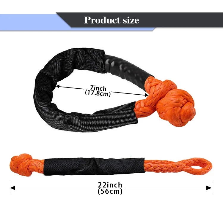 Cyflenwr UHMWPE Synthetic Soft Shackles 4x4