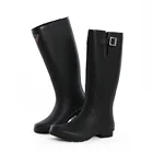 Shoes Black Waterproof Boot Adult Gloss Genuine Cute Hot High Rain Boots Anti-slip Waterproof Shoes Black