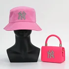 And Hand Bags Hand Bags Hot Selling 2 Piece Ny Bucket Hat And Purse Set Women Hand Bags Ladies Handbag