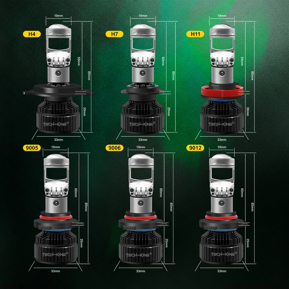 High Power Led Projector Mini Lens H7 H11 9005 9006 HB3 HB4 H4 Mini Led Lens Auto Lighting Systems 100W Car LED Headlight