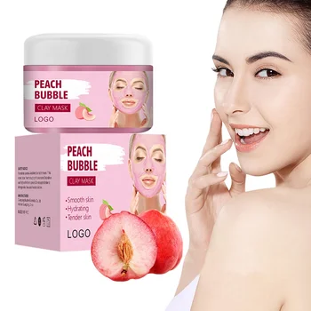 Private Label Deep Cleansing Peach Amino Acid Brightening Bubble Lactobacillus Mask Clay Blackheads Care Beauty Personal Care