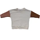 Boy Sweatshirt Baby Toddler Spring Contrast Casaul Shirt Spring 2021unisex Boy And Girls Pachwork Sleeve Sweatshirt