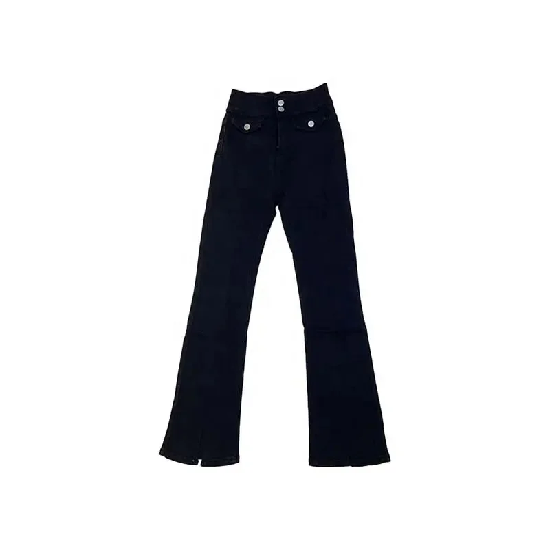 Fashion jeans slim casual wide leg pants high waist section blue long jeans 2023 women's wear