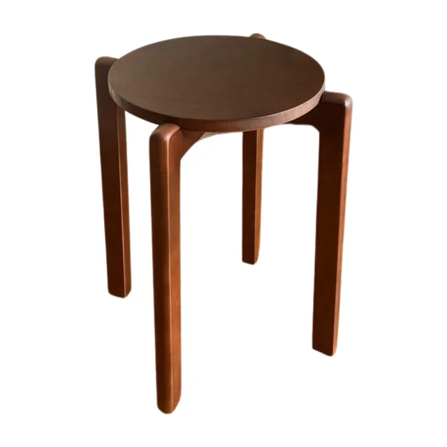 high quality stackable solid wood round stool  home restaurant coffee shop dining chair