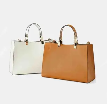 custom rectangular fashion classy ladies leather hand bag animal print tote handbag for women sac a main femme