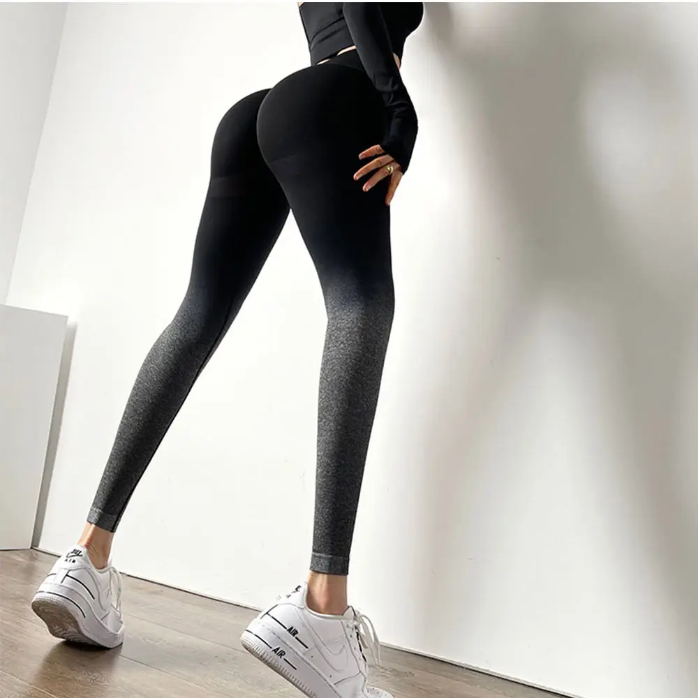 Oem Sportswear Custom Logo High Waist Ribbed Tight Butt Lifting Workout