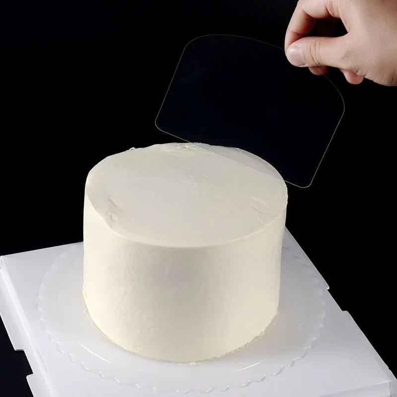 5pcs set  baking transparent cake soft scraper semi-circular plastic scraper cake cream spreading smoothing tool cake decorating