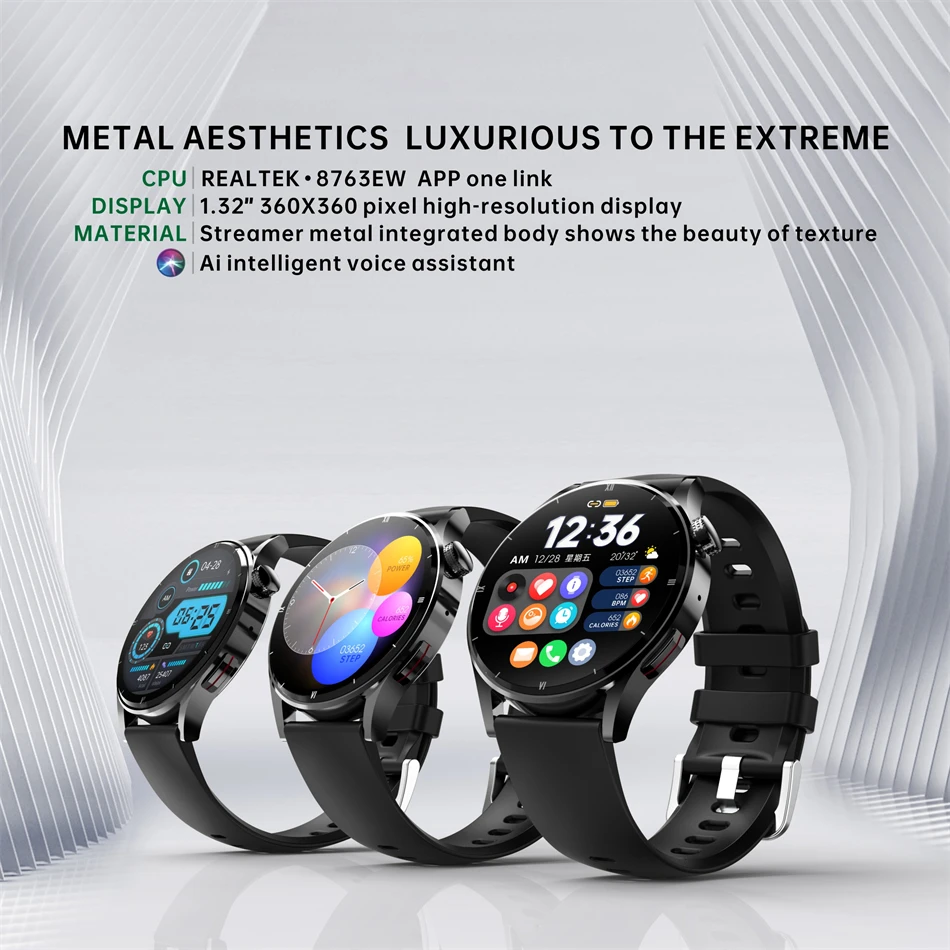Lige Bw0398 HD Screen Temperature Detection AI Voice Smartwatch Phone Call Montres Reloj Intelligentes Android 4G Smart Watch