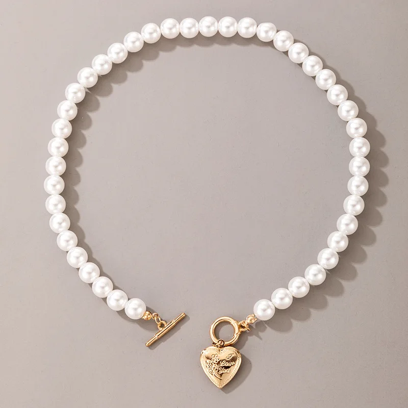 Handmade Heart Pearl Necklace Baroque 