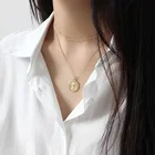 Sterling Silver H-N508 Vintage Greek Design 925 Sterling Silver Elizabeth Coin Necklace
