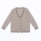Wholesale Comfortable High Quality Cashmere Knitted Fall Ladies Winter Cardigan Deep V-neck Sexy Sweater