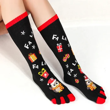 OEM Xmas mirisi brand Christmas socks with fingers for women