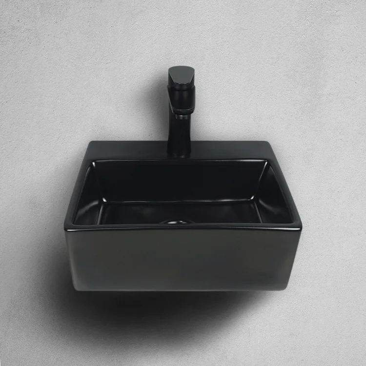Tarpul Factory Price White Rectangular Small Size Ceramic Countertop Basin Art Basin for Lavatory Bathroom manufacture