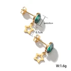 Gold Stud Earring Spot Dropshipping Plated Gold Stainless Steel Green Diamond Stud Earring For Women Jewelry