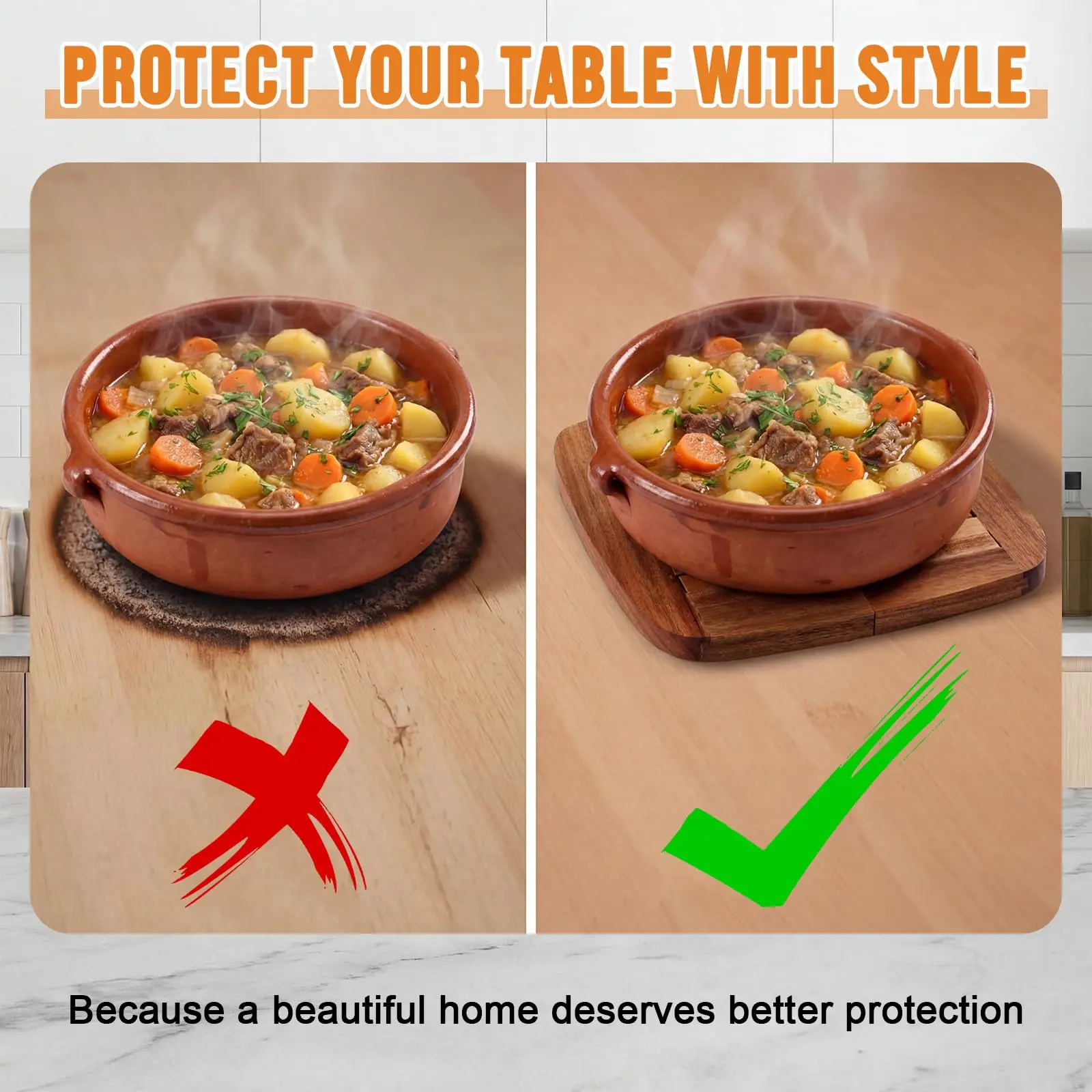 product custom wooden expandable trivet heat resistant pot holder kitchen countertop protector for hot dishes bowls slatted wood trivet-5