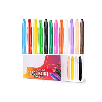 12 colors face paint face supplies of Washable Water Based Color Crayons face art paint
