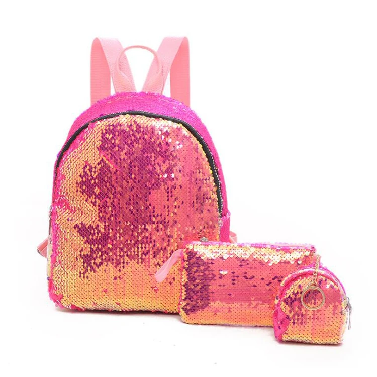 sequin backpack and lunchbox