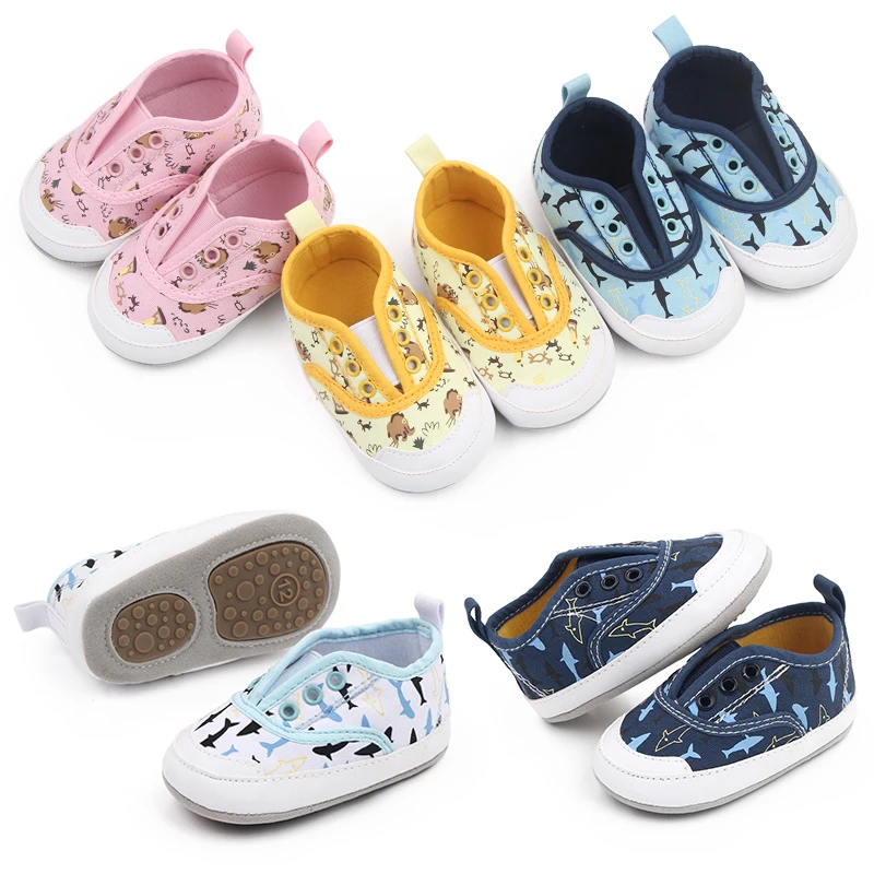 Cartoon Printed Baby Shoes Slip-on Infants Canvas Shoes Spring and Autumn Non-slip Toddler Shoes details