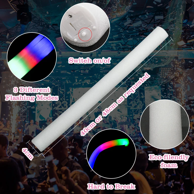 Hot Sale Wholesale Night Club Led Glow Foam Sticks For Party