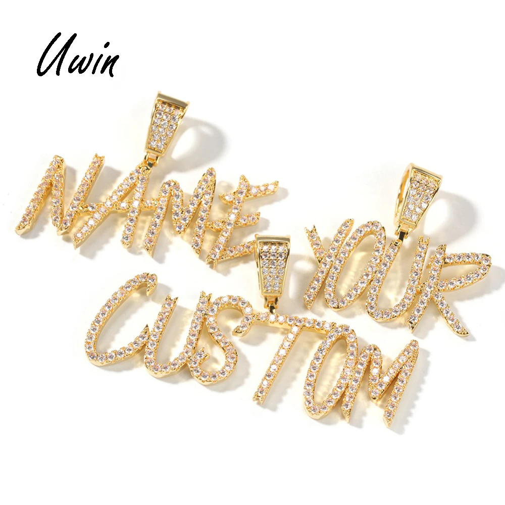 Hip Hop Custom Cursive Cz Letter Name 