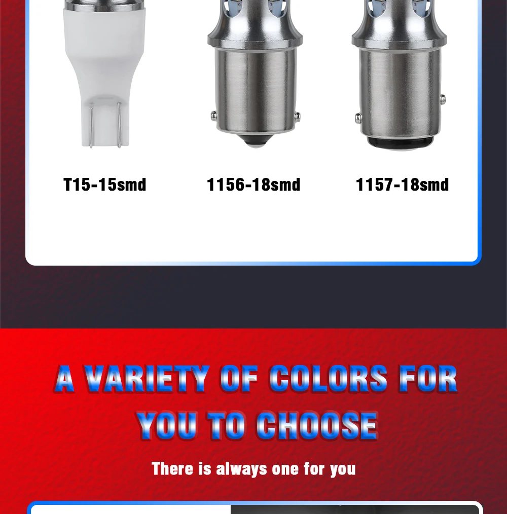 TECH KING Super Bright Canbus 12V 5W 3030 18SMD W21/5W 1157 7440 Car Led decode reverse lights Read turn signal brake bulb