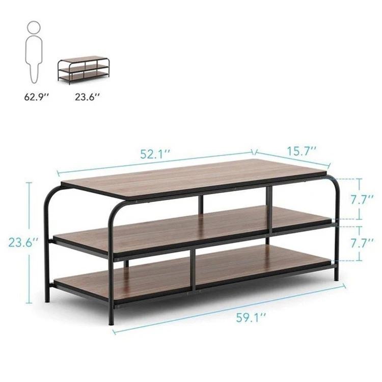 Wholesale 3 Layers Simple Luxury Shelf Living Room Metal Tv Rack