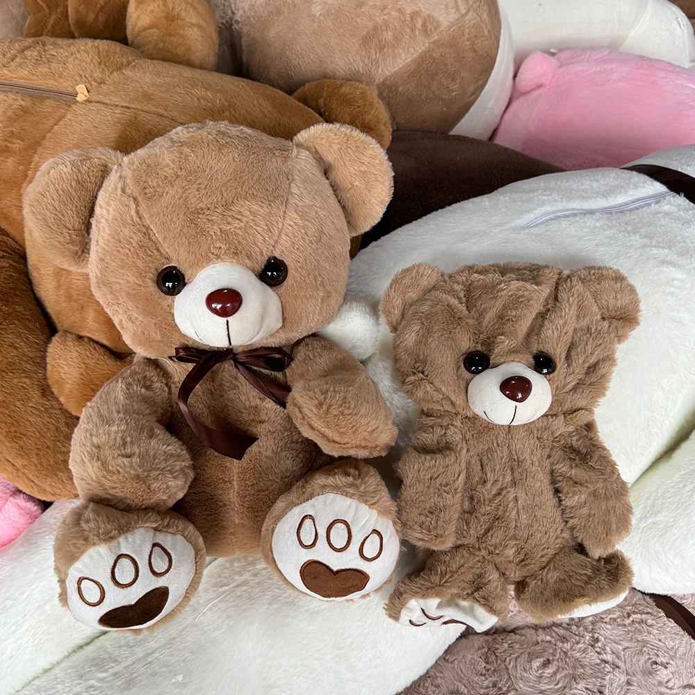 Unstuffed Teddy Bear Skin With Paw Embroidery Plushies Stuffed Animal Toys Sitting Teddy Bear Peluches Home Decor
