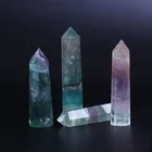 Point Wholesale Natural Crystal Wand Rainbow Fluorite Wand Point Quartz Crystal Tower For Healing