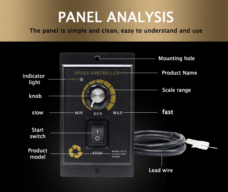 Us-52 Ac220v Speed Controller, 400W, 300W, 250W, 180W - detail 12
